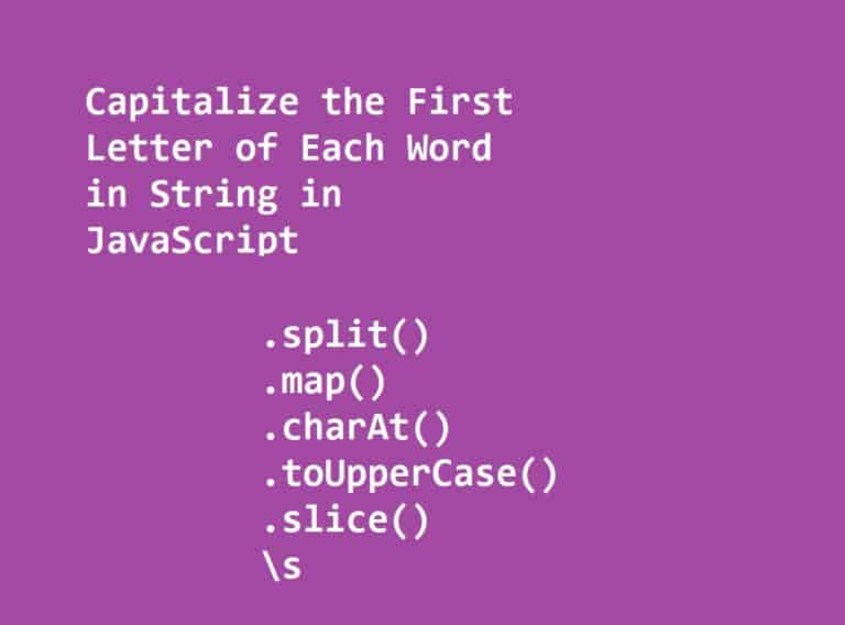 Capitalize First Letter of Each Word in a String Javascript